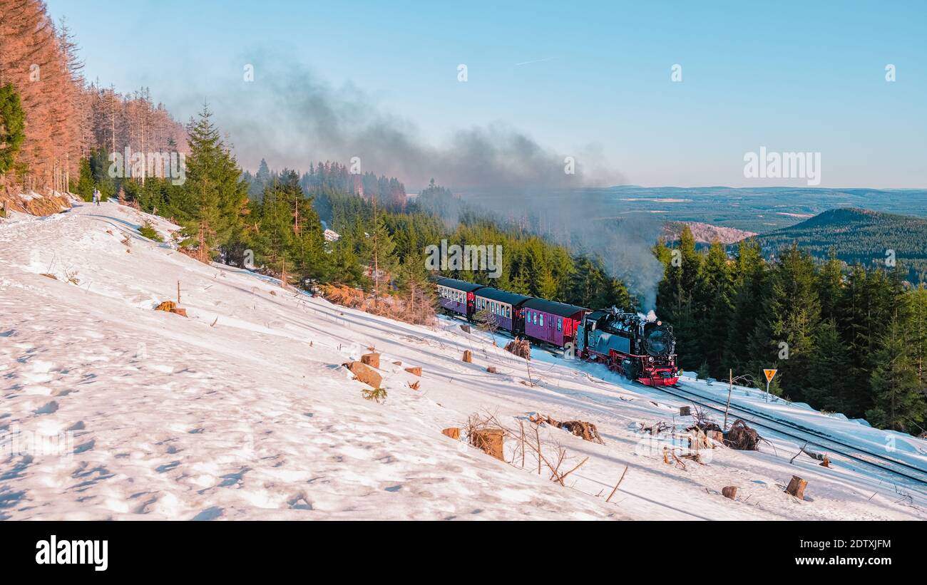 Harz National Park Germany Steam Train On The Way To Brocken Through harz-national-park-germany-steam-train-on-the-way-to-brocken-through