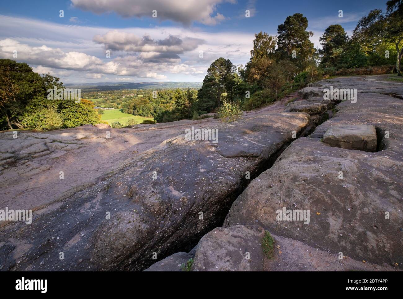 The Devils Grave and Stormy Point, Alderley Edge, Cheshire, England, UK Stock Photo