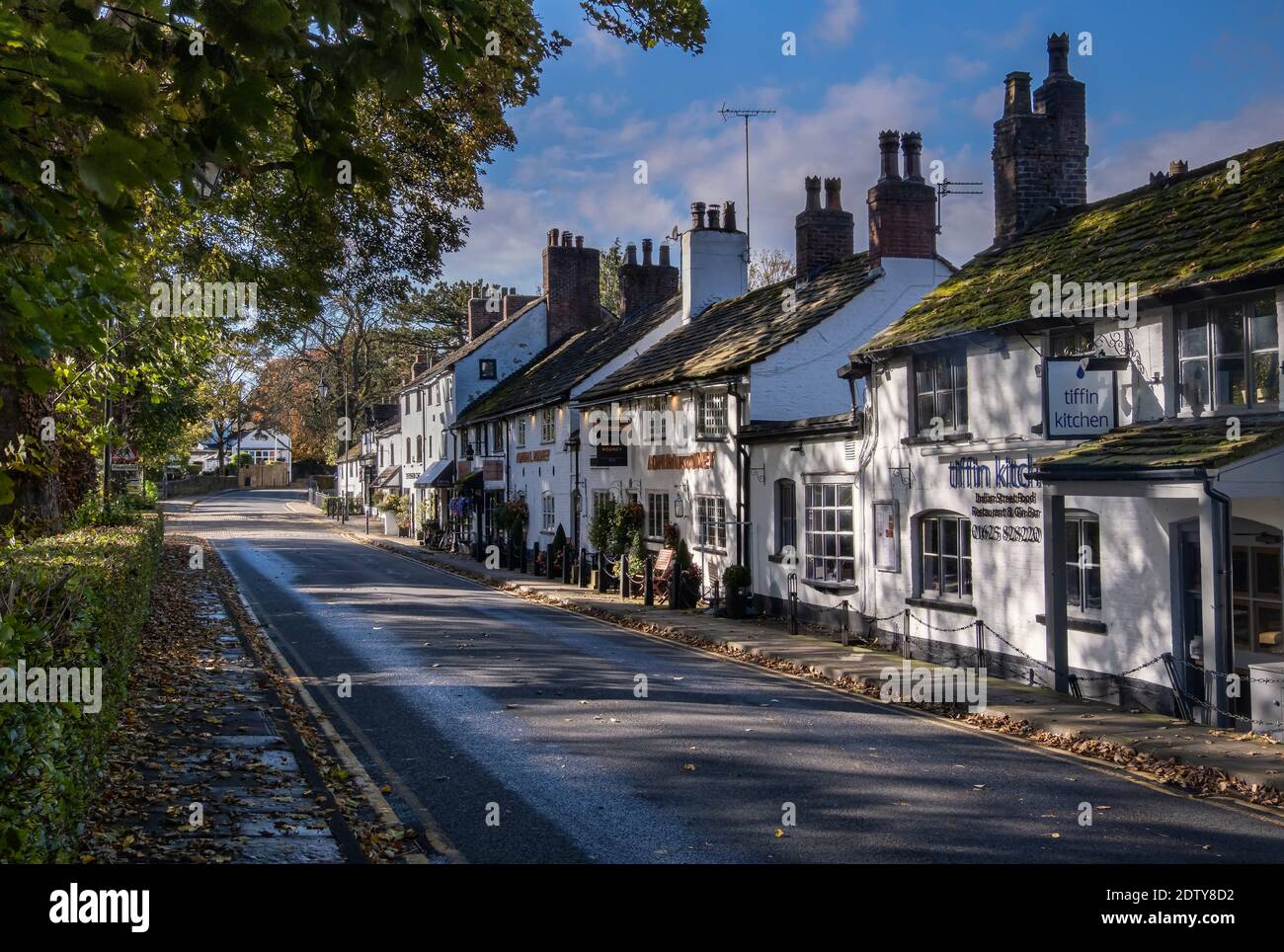 Prestbury Village in autumn, Prestbury, Cheshire, England, UK Stock Photo