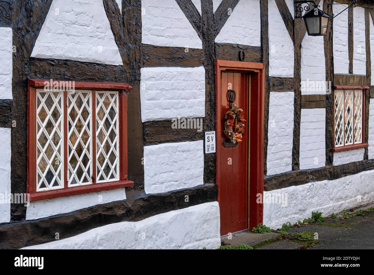Exterior detail of Smithy Cottage, Beeston, Cheshire, England, UK Stock Photo