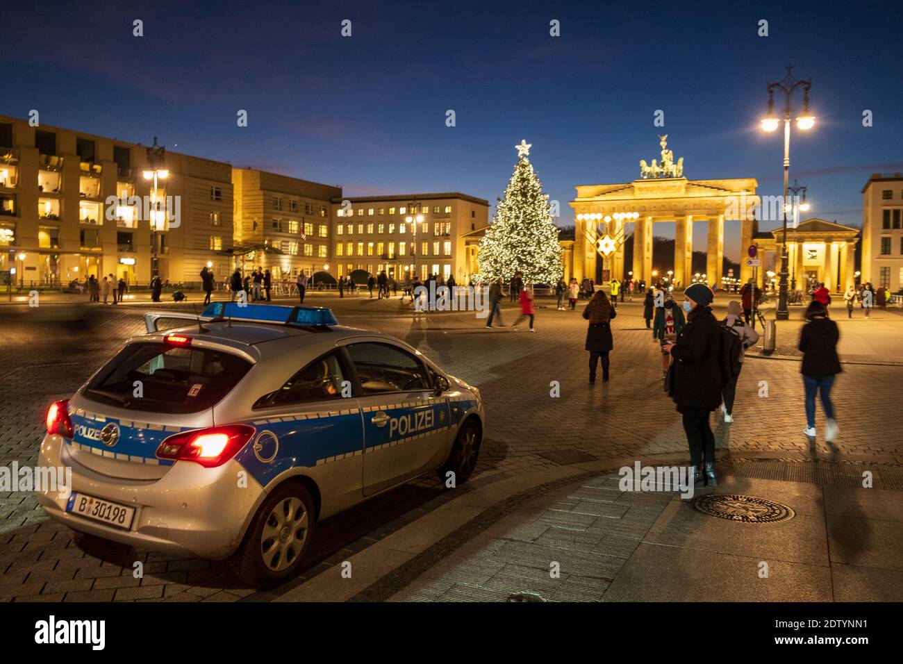 Brandenburg Gate at Christmas, 2020 Stock Photo
