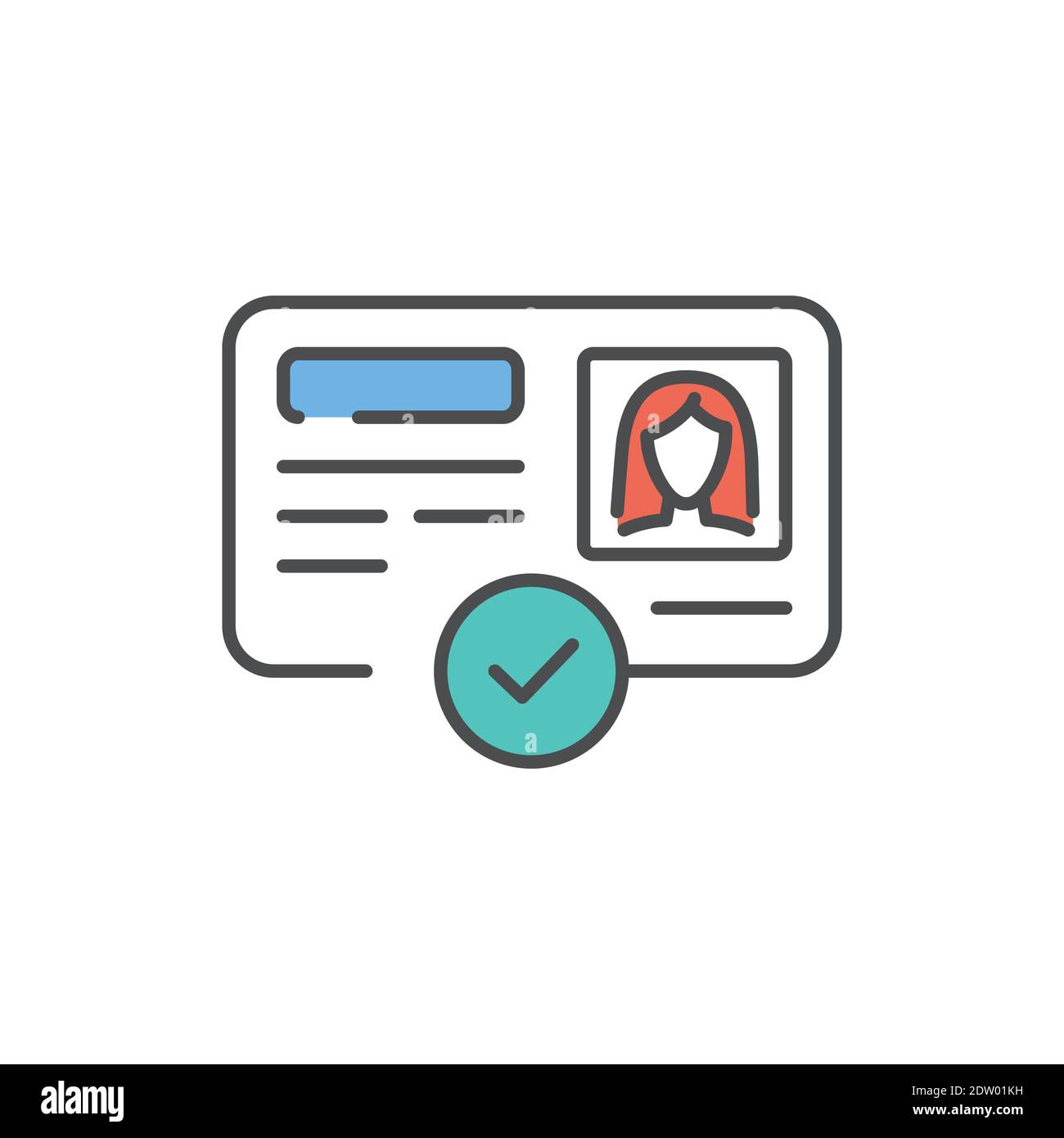 Approved passport color line icon. Editable stroke. Stock Vector