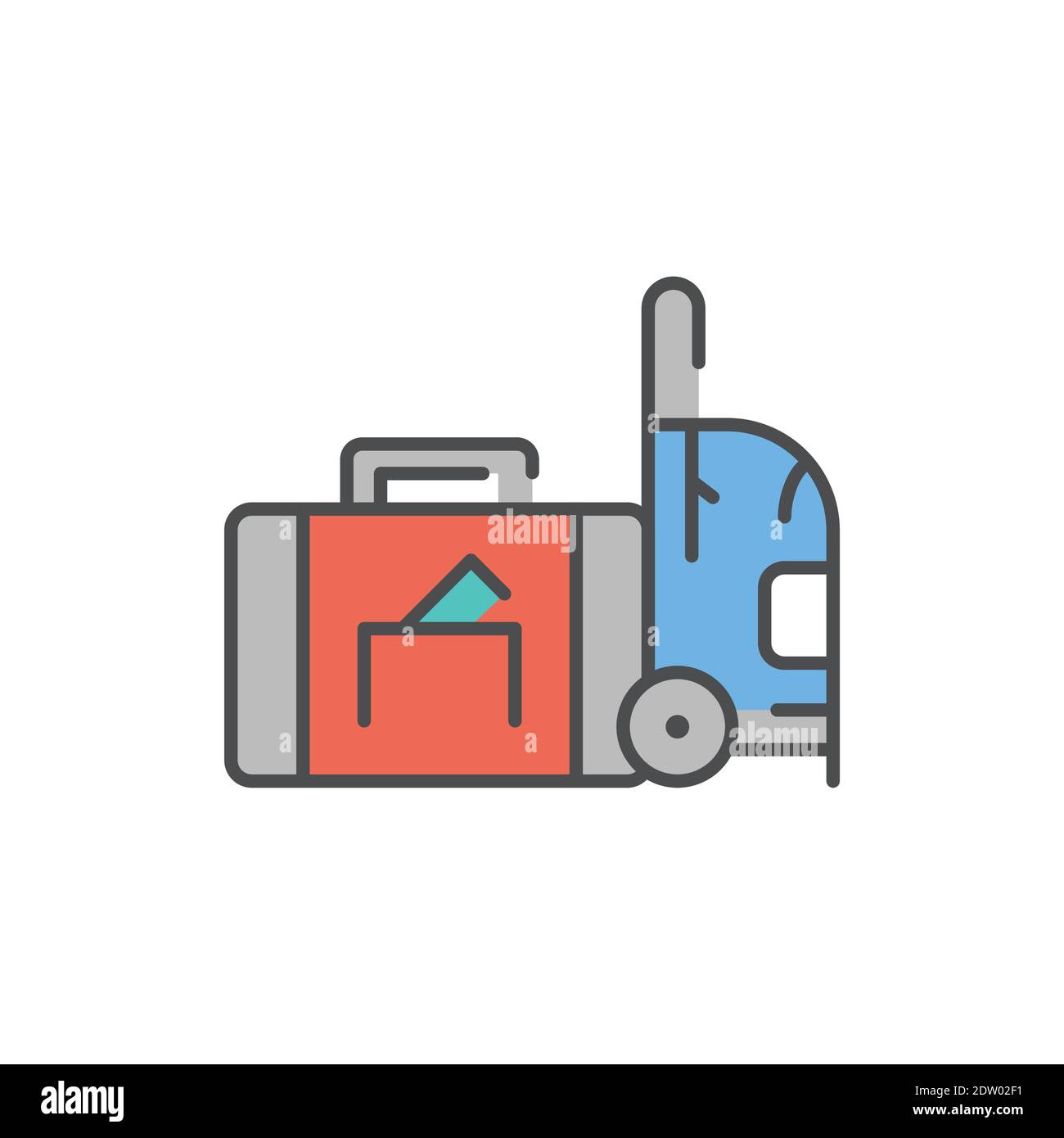 Baggage color line icon. Sign for web page Editable stroke. Stock Vector
