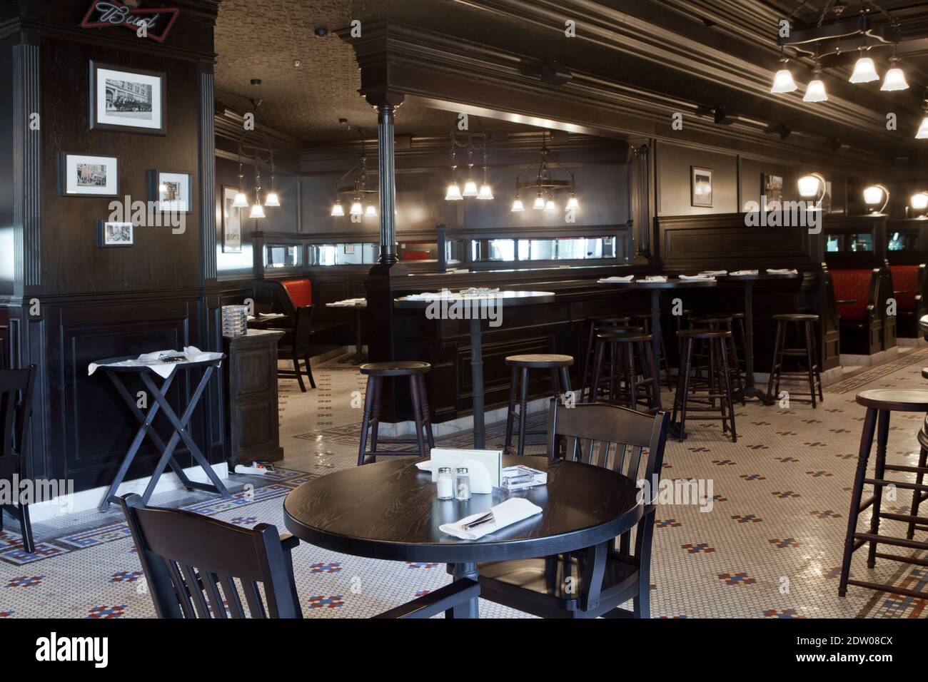 Moscow, Russia April 04, 2012 Interior of Irish pub, dark colors, in