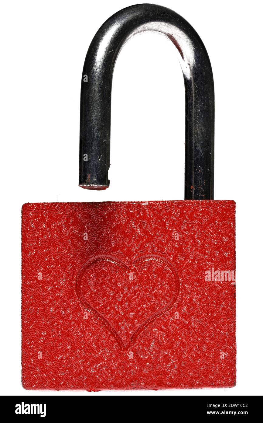 love lock isolated on white background Stock Photo