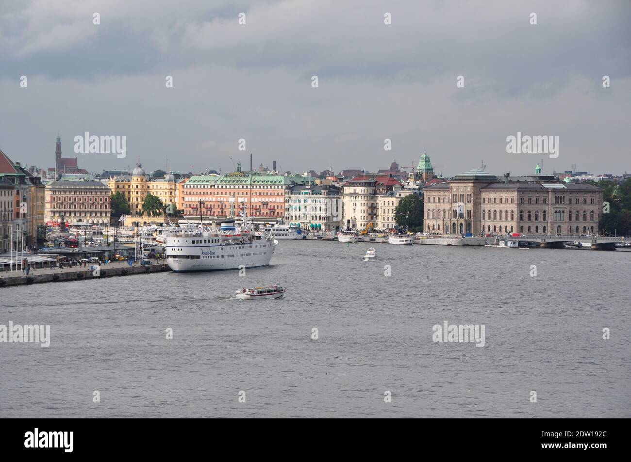 View of the Stockholm harbor. Stock Photo