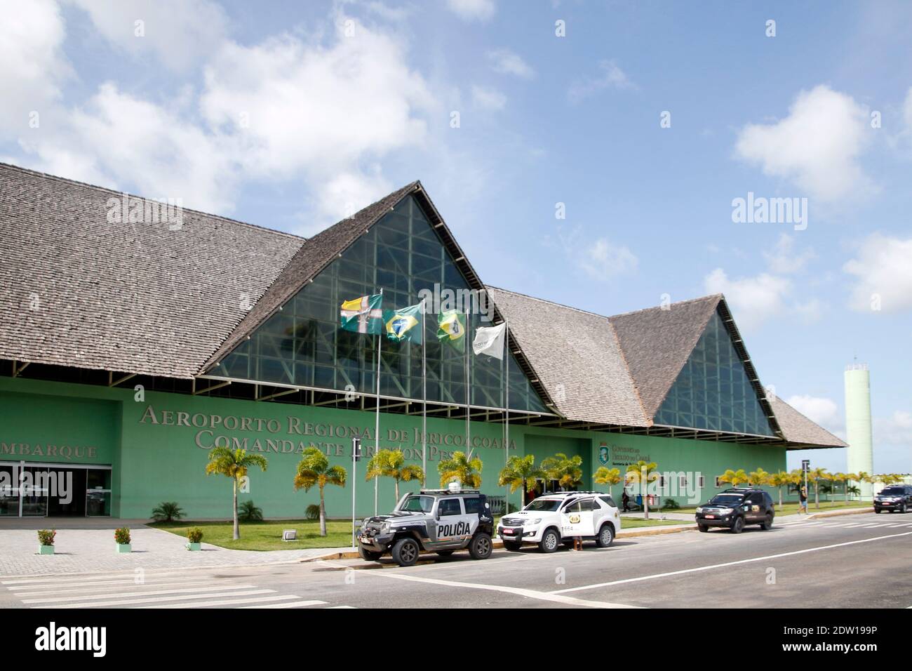 Cruz, Ceara / Brazil - January 23, 2020: external view of the regional airport of Jericoacoara - Comandante Ariston Pessoa (JJD) Stock Photo
