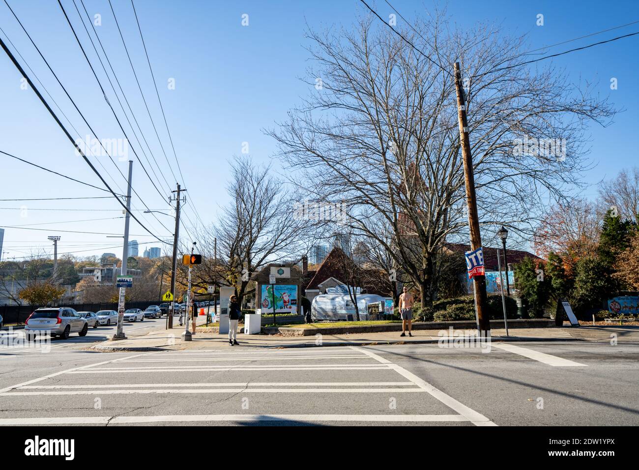 Street scene Atlanta GA near the Beltline entrance Stock Photo