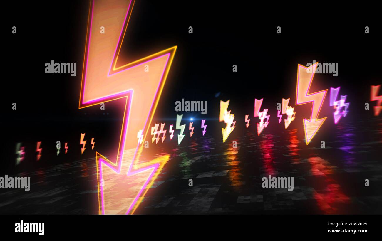 Energy symbol, lightning, electric power technology and flash icon