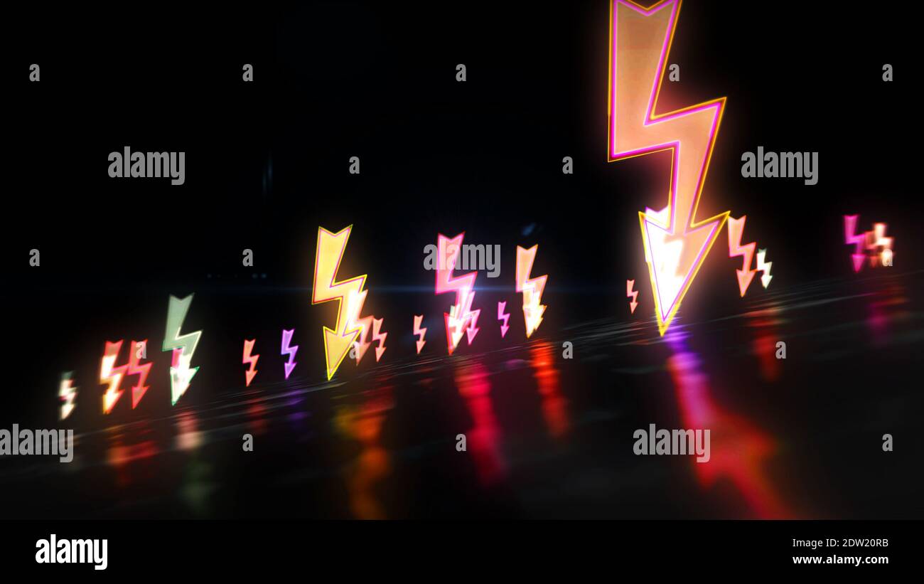 Energy symbol, lightning, electric power technology and flash icon