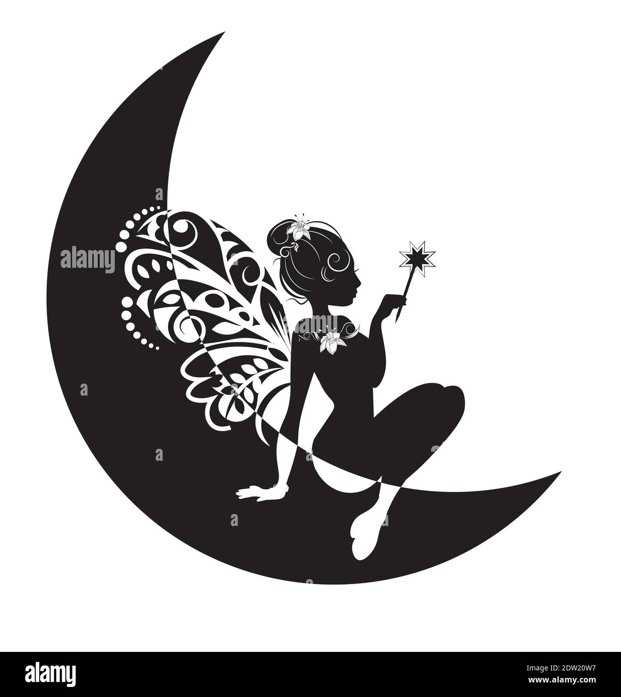 Featured image of post View 9 Silhouette Clipart Silhouette Fairy On Moon