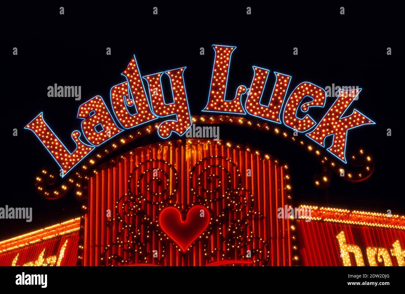 Lady Luck neon sign at casino in Las Vegas, Nevada Stock Photo - Alamy