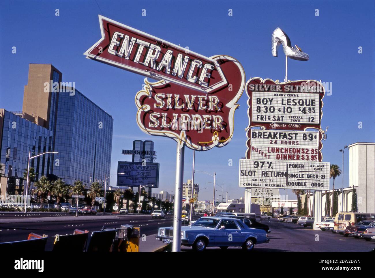 The Silver Slipper Casino on the Strip in Las Vegas circa 1970s. Stock Photo