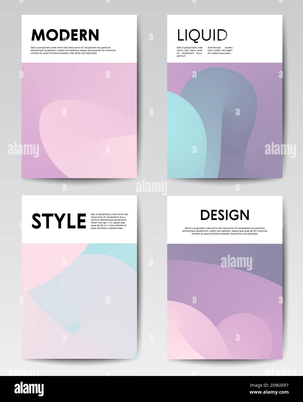Trendy liquid design template for document cover Stock Vector
