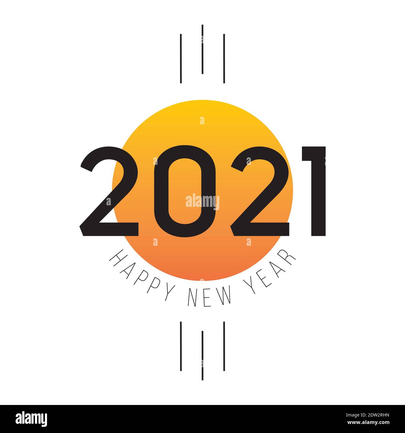 2021 Happy New Year logo text design for greeting card, calendar or any