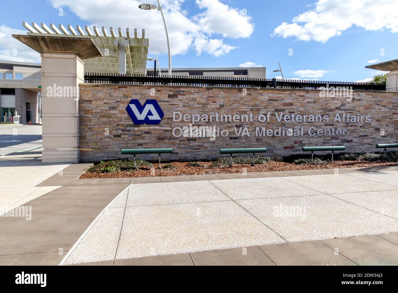 Entrance of Department of Veterans Affairs Orlando va Medical Center in Orlando, Florida, USA Stock Photo