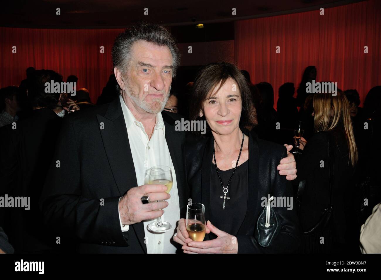 Muriel Bailleul, Eddy Mitchell attending 'Salaud On T'Aime' After Party at Cinema L'Elysee Biarritz presented by Benjamin Patou, chairman of the Moma Group in Paris, France on March 31, 2014. Photo by Alban Wyters/ABACAPRESS.COM Stock Photo