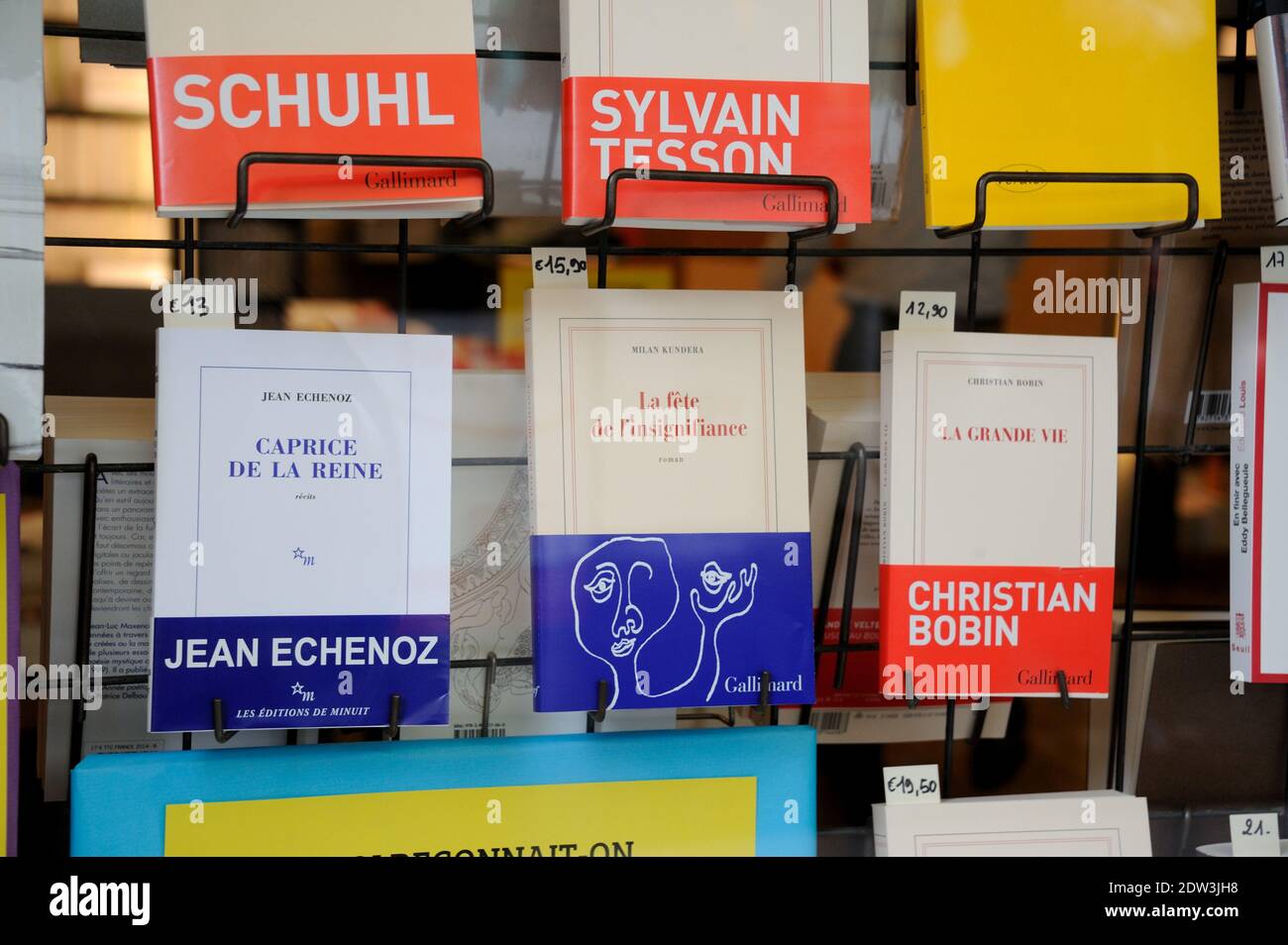 Illustration of the Milan Kundera new book 'La Fete de l'Insignifiance' in Paris, France on April 03, 2014. Photo by Alban Wyters/ABACAPRESS.COM Stock Photo