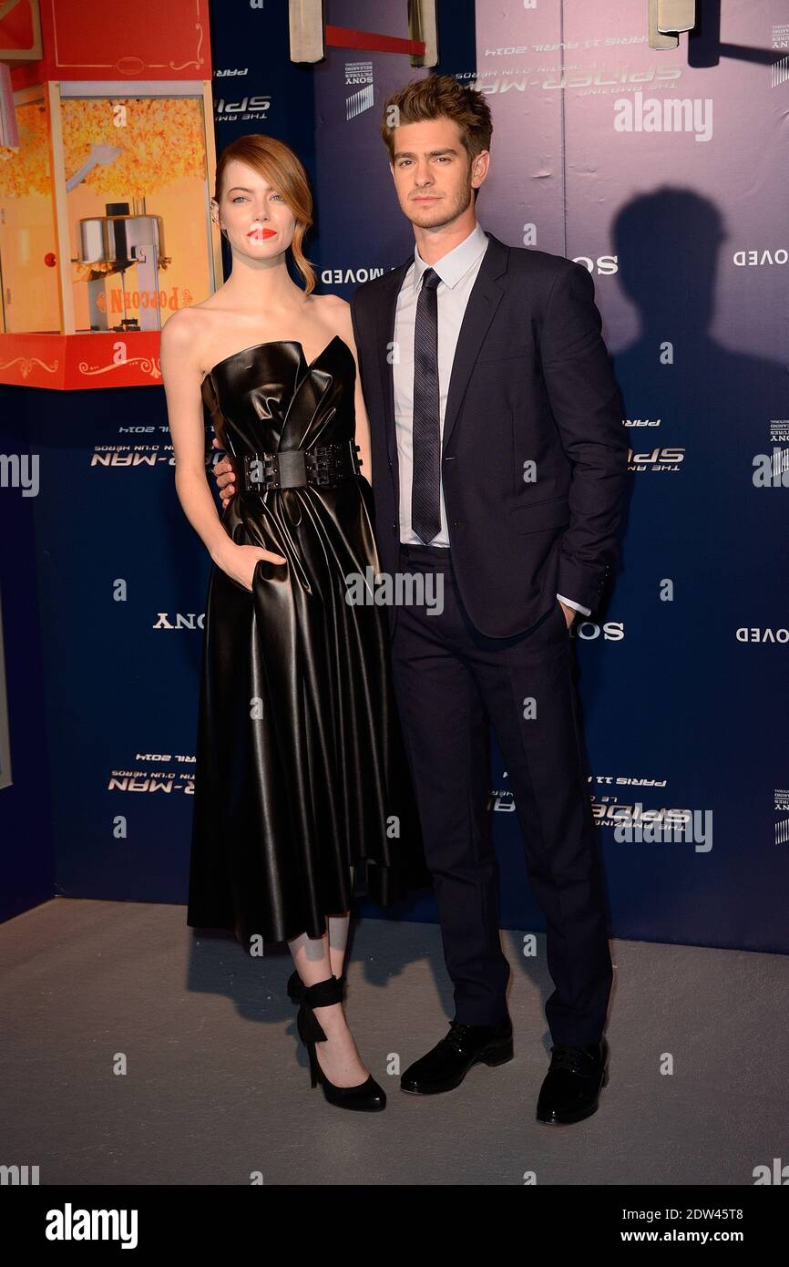 Emma Stone And Andrew Garfield Attending The Premiere Of The Film The Amazing Spiderman 2 Held