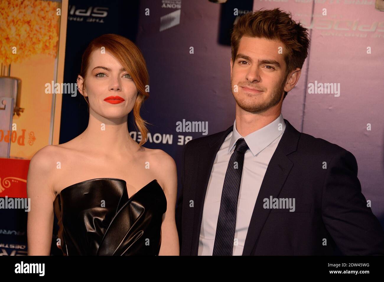 Emma Stone And Andrew Garfield Attending The Premiere Of The Film The Amazing Spiderman 2 Held