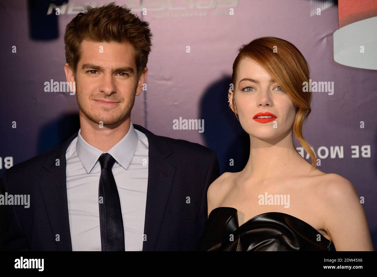 Andrew Garfield And Emma Stone Attending The Premiere Of The Film The Amazing Spiderman 2 Held