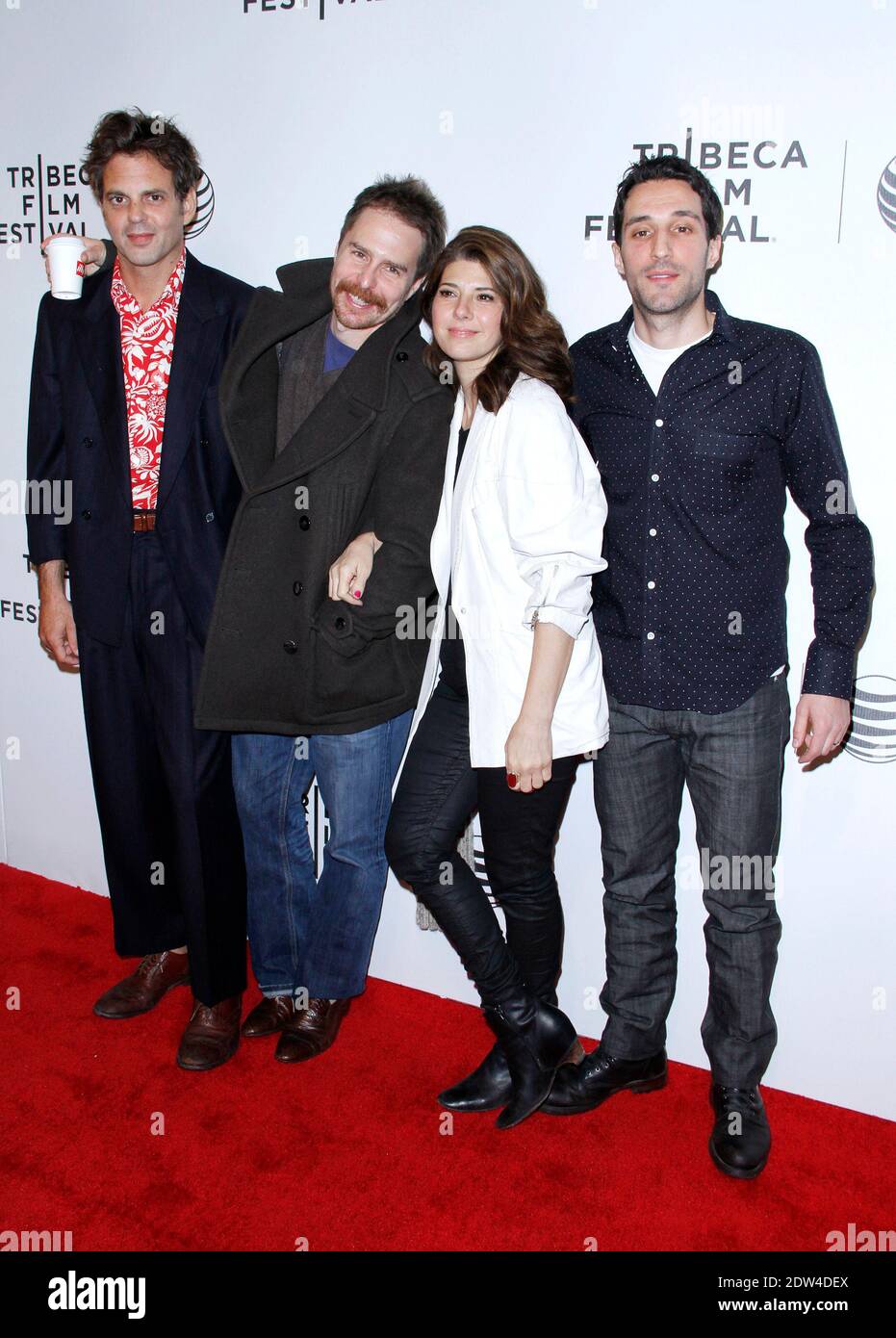 Ivan Martin, Sam Rockwell, Marisa Tomei and Michael Godere attend the 'Loitering With Intent' Tribeca Film Festival premiere at the SVA Theater in New York City, NY, USA, on April 18, 2014. Photo by Donna Ward/ABACAPRESS.COM Stock Photo