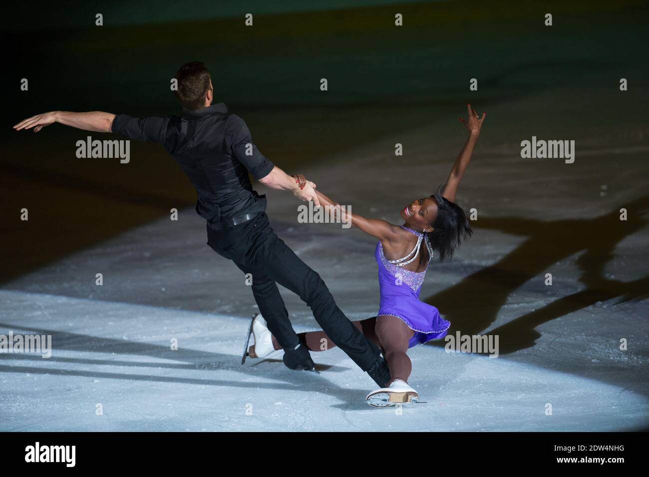 Vanessa James and Yannick Bonheur compete in the free dance portion of
