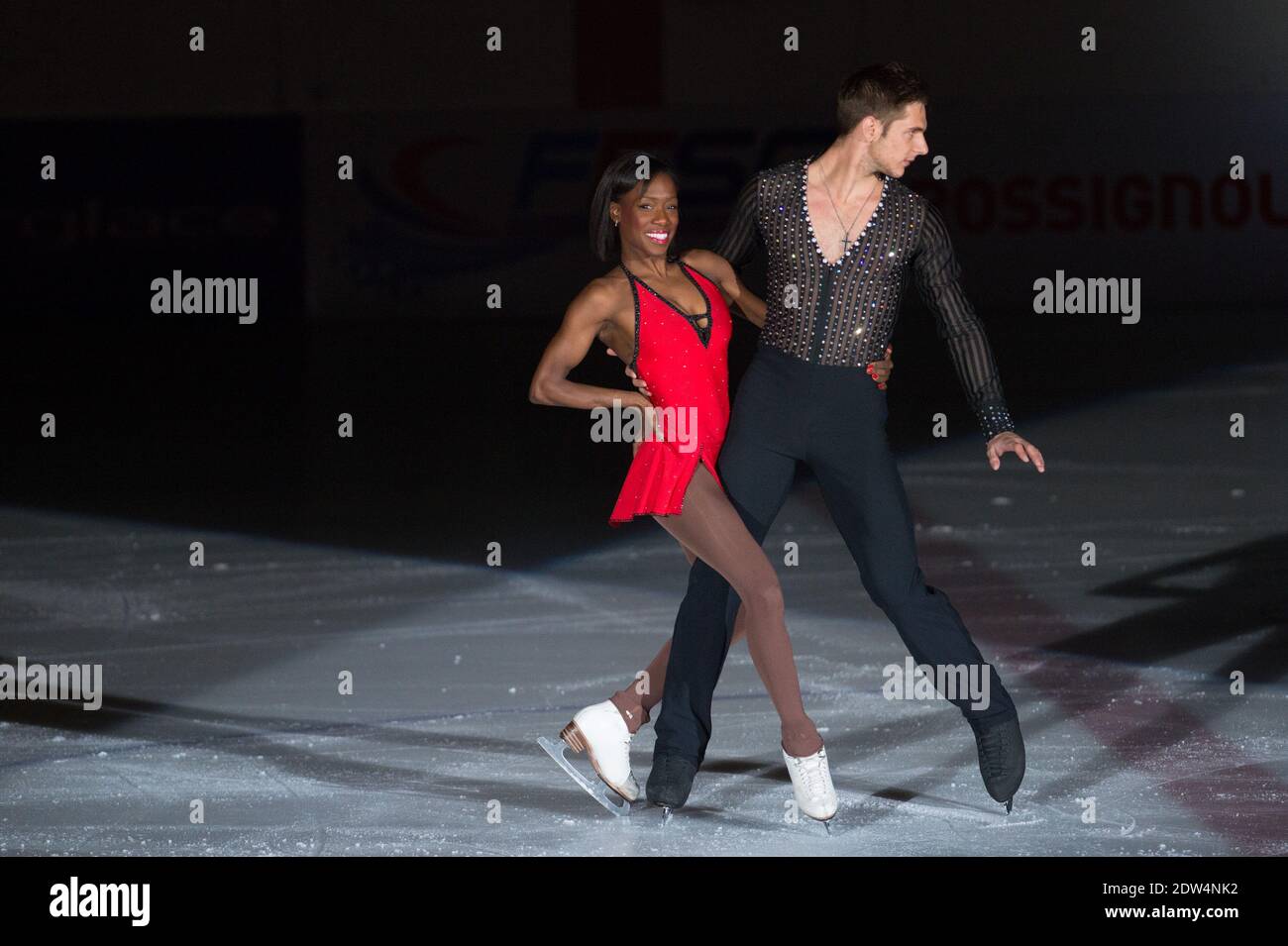 Vanessa James and Yannick Bonheur compete in the free dance portion of