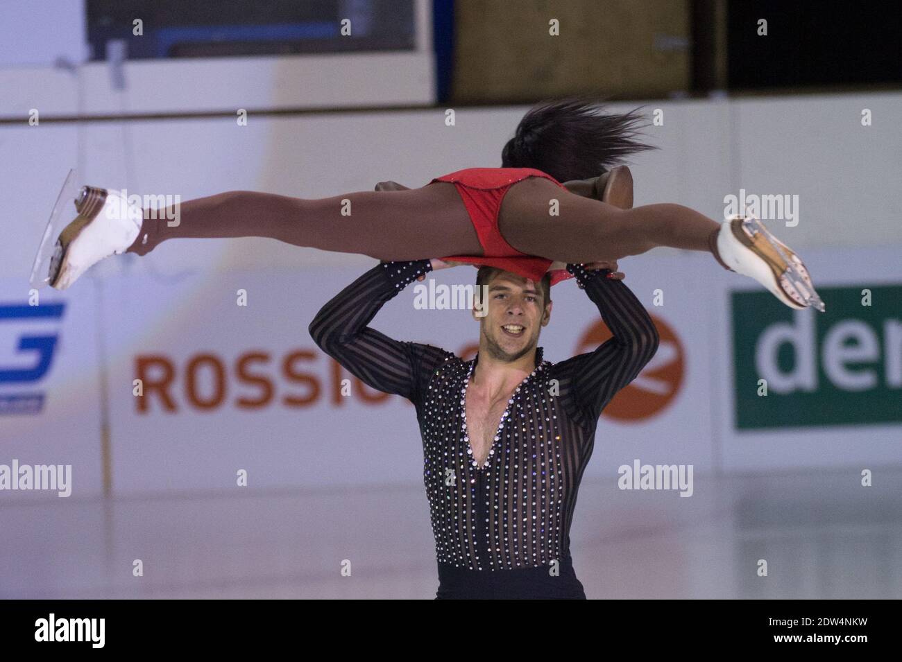 Vanessa James and Yannick Bonheur compete in the free dance portion of