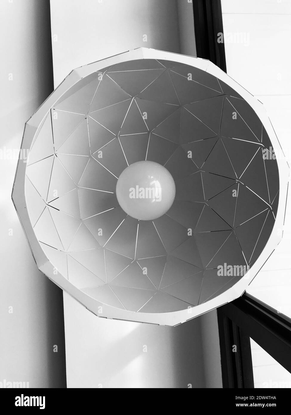 Low Angle View Of Pendant Light Hanging From Ceiling Stock Photo Alamy