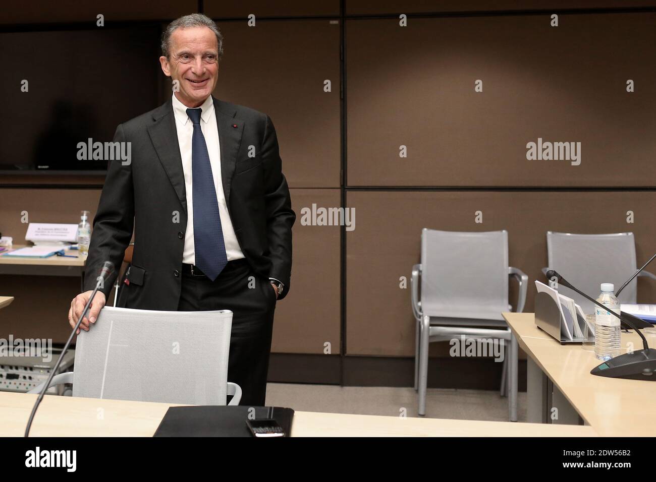 Chairman of the Board and CEO of EDF, Henri Proglio is auditioned by the board of inquiry about the cost of the nuclear die at the National Assembly, in Paris, France, on May 06, 2014. Photo by Stephane Lemouton/ABACAPRESS.COM Stock Photo