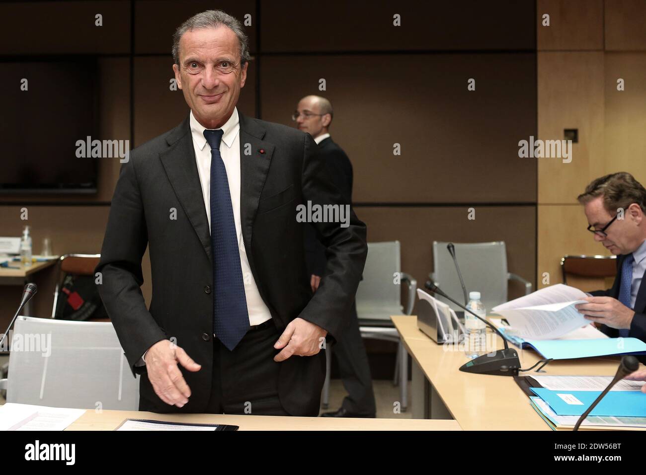 Chairman of the Board and CEO of EDF, Henri Proglio is auditioned by the board of inquiry about the cost of the nuclear die at the National Assembly, in Paris, France, on May 06, 2014. Photo by Stephane Lemouton/ABACAPRESS.COM Stock Photo