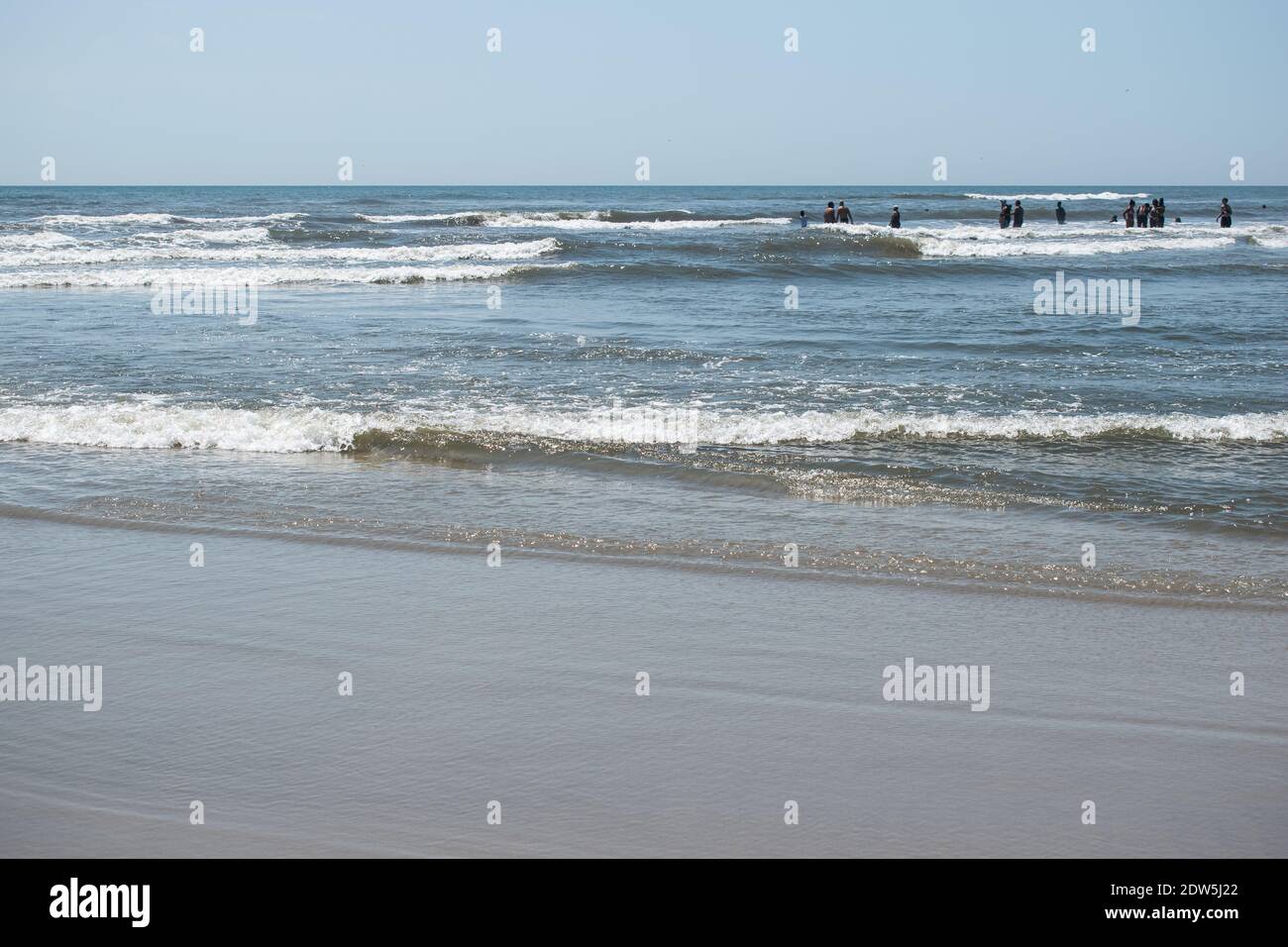 A Calm Sunny Day By The Water In Wildwood at The Jersey Shore in New Jersey. Stock Photo