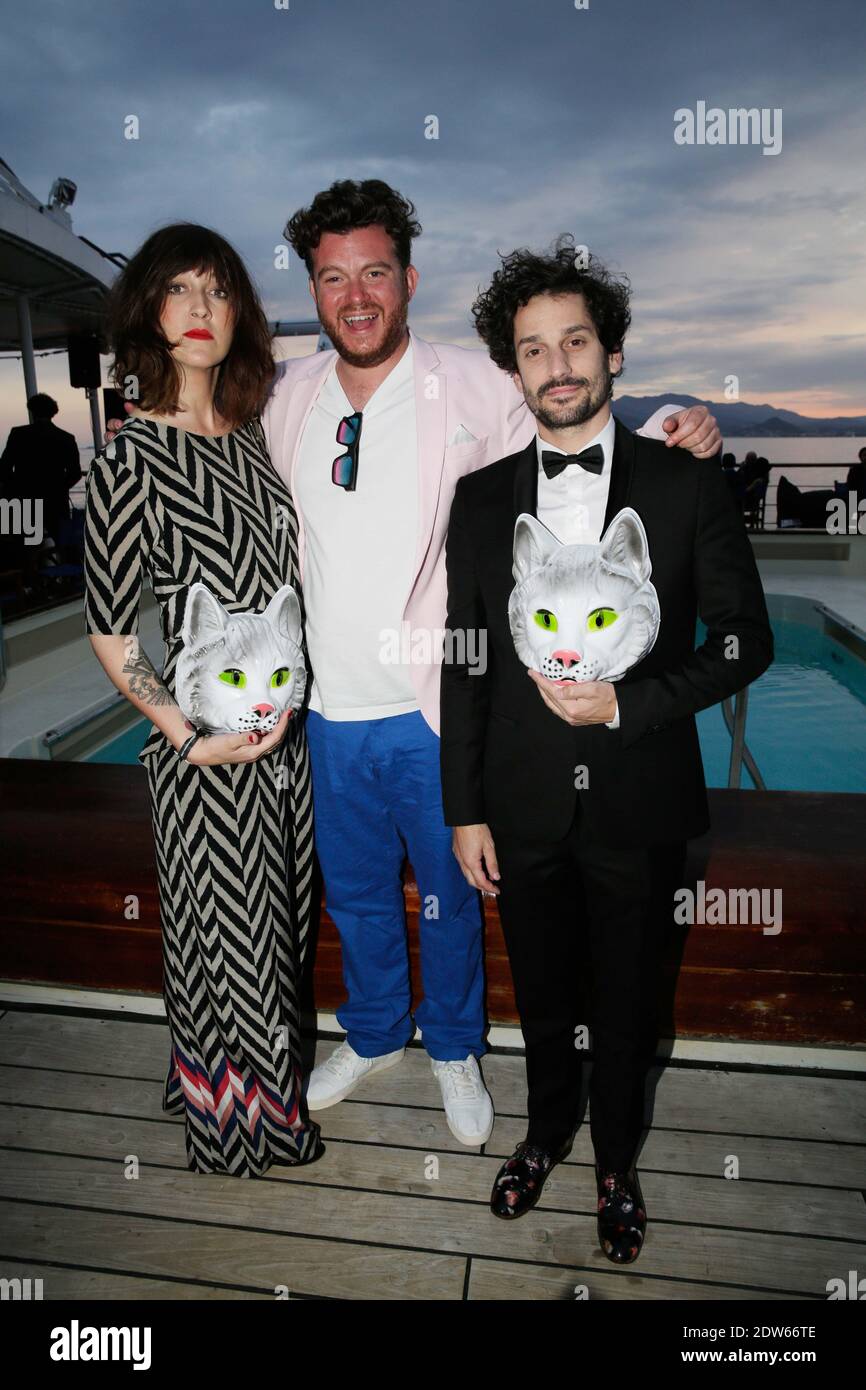 Daphne Burki, Cedric Couvez and Gunther Love attending Reebok party