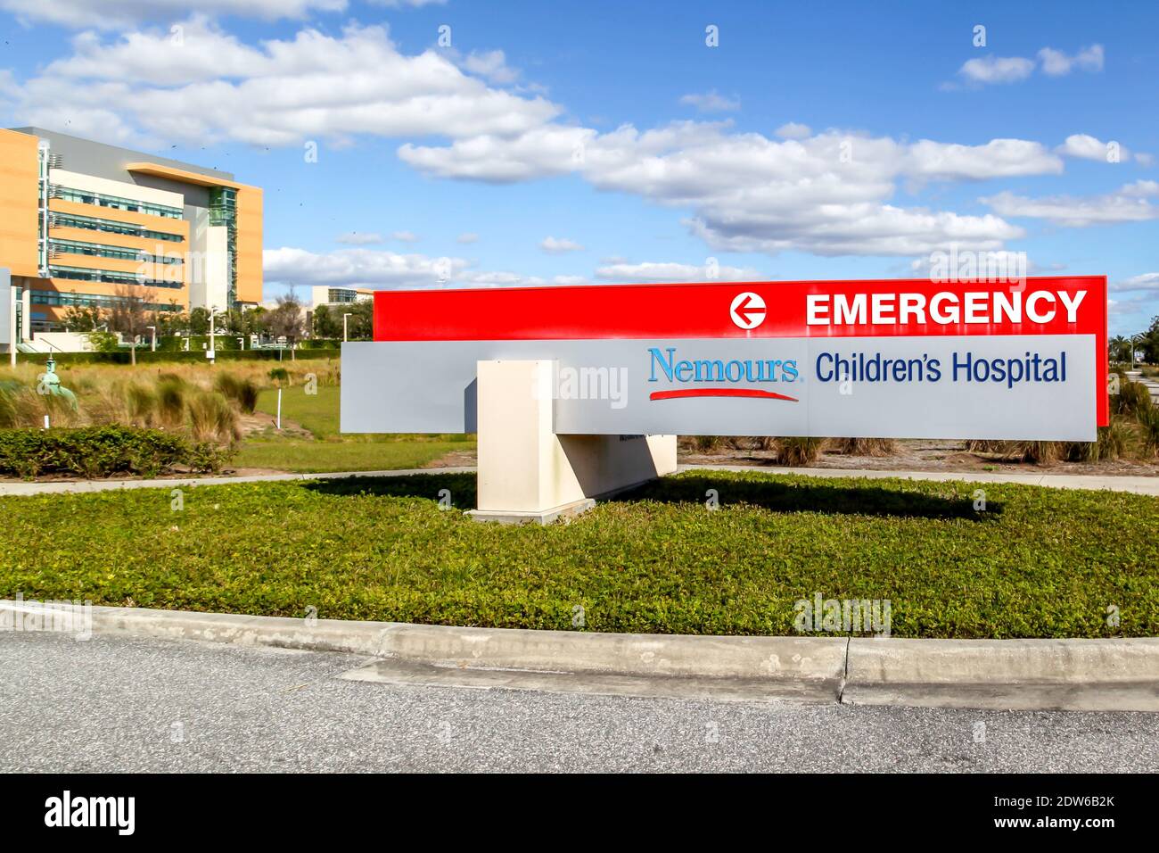 Sign of Nemours Children's Hospital in Orlando, Florida, USA Stock ...