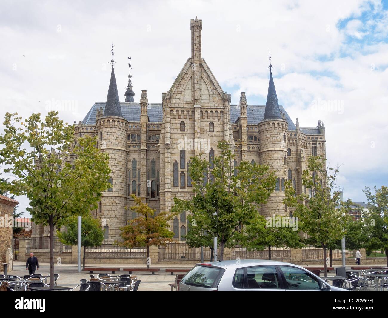 Episcopal Palace was designed in the Catalan Modernism style by Antoni Gaudi and was built between 1889 and 1913 - Astorga, Castile and Leon, Spain Stock Photo