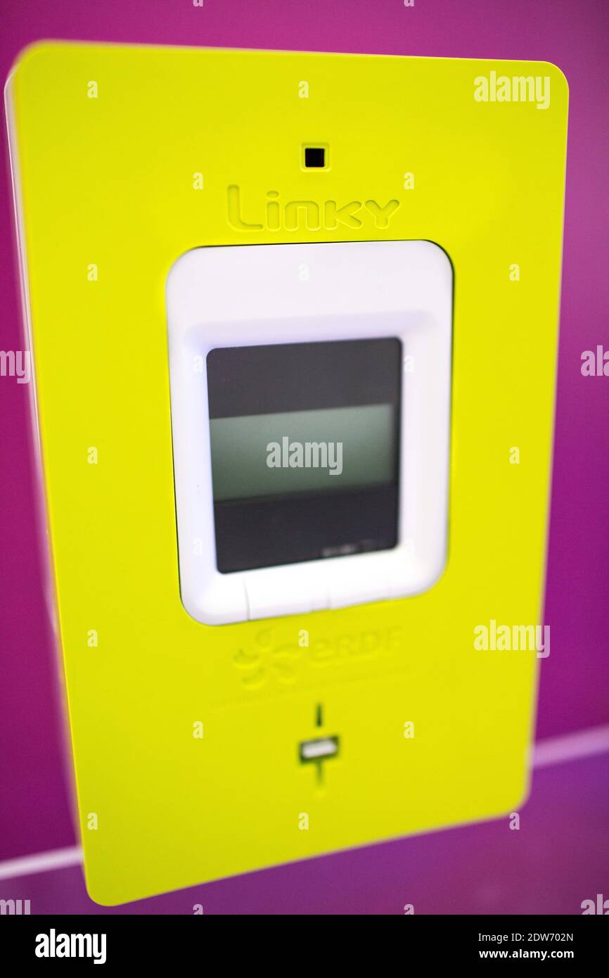 the new Linky Electric Meter pictured during its introduction, on may