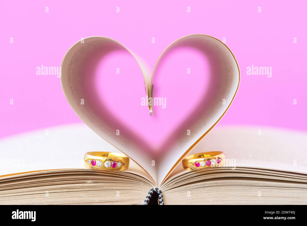 Close-up Of Heart Shape Pages In Book Stock Photo - Alamy