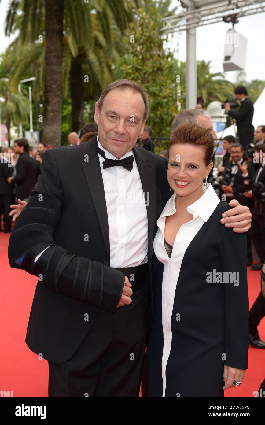 Xavier Couture and Emmanuelle Gaume seen arriving for the screening of  movie 'Jimmy's Hall' at the