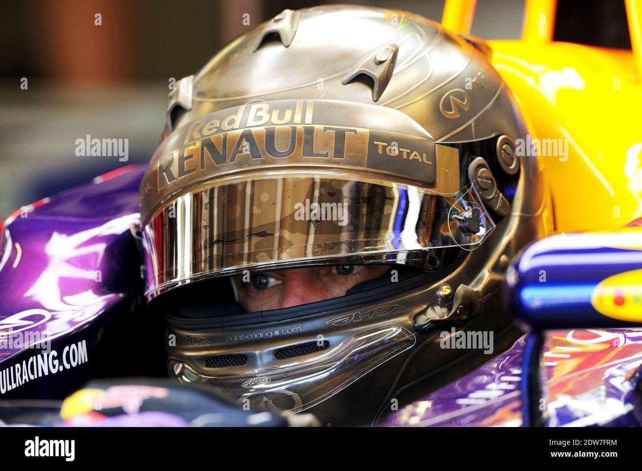 Special Helmet Bronze Looking For Redbull Renault Driver German Sebastian Vettel During Qualifying Of The Monaco Formula One Grand Prix At Circuit De Monaco On May 24 2014 In Monte Carlo Photo By