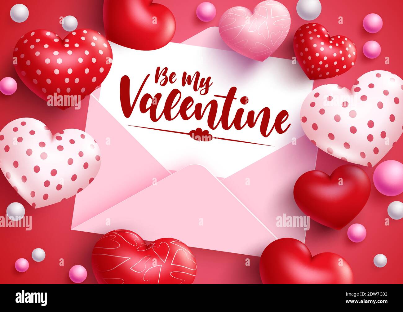 Valentine's letter vector background design. Be my valentine text in love  letter greeting card envelope element for valentine's day romantic date  Stock Vector Image & Art - Alamy