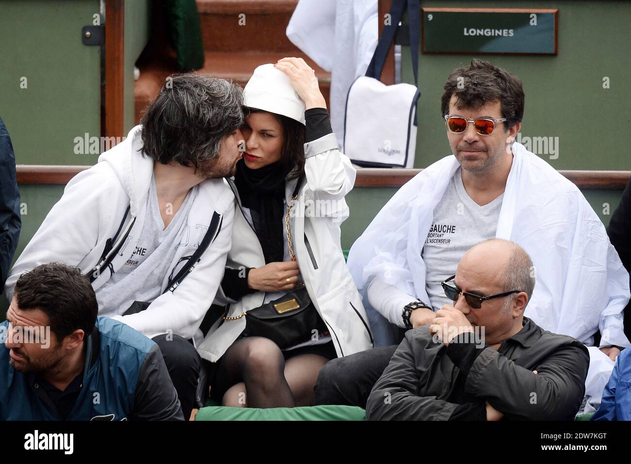 Boris Soulages Caroline Burgues And Stephane Plaza Watching A Game During The First Round Of The French Tennis Open At Roland Garros Arena In Paris France On May 26 2014 Photo By