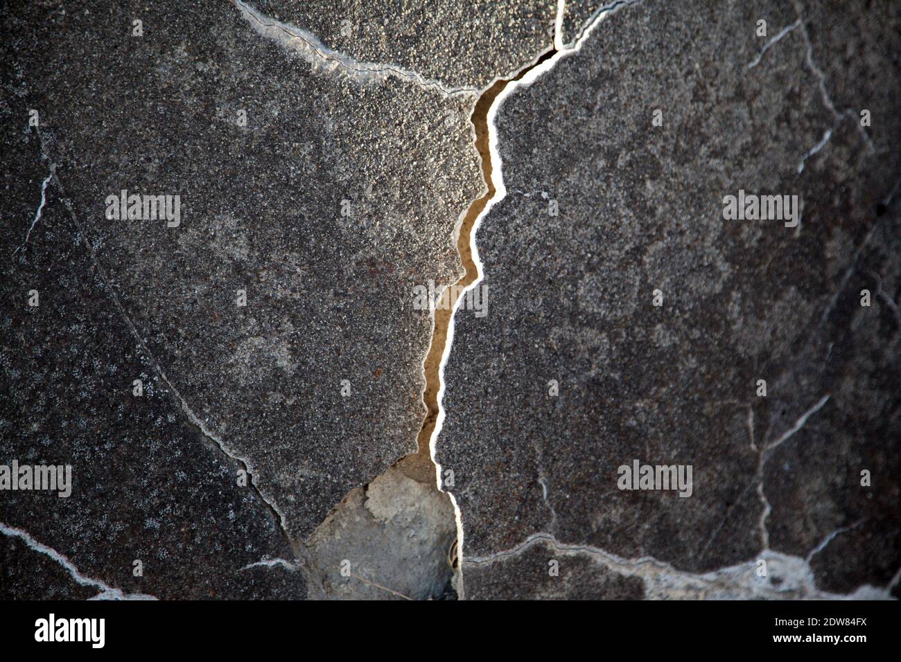 Old wall showing appearence of cracking Stock Photo