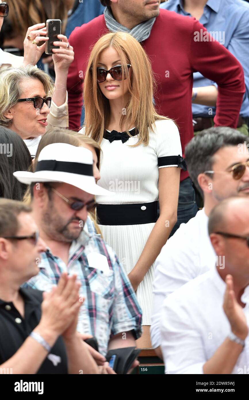 Zahia Dehar watching a game during the eight-final round of the French  Tennis Open at Roland-Garros arena in Paris, France on June 1, 2014. Photo  by Laurent Zabulon/ABACAPRESS.COM Stock Photo - Alamy