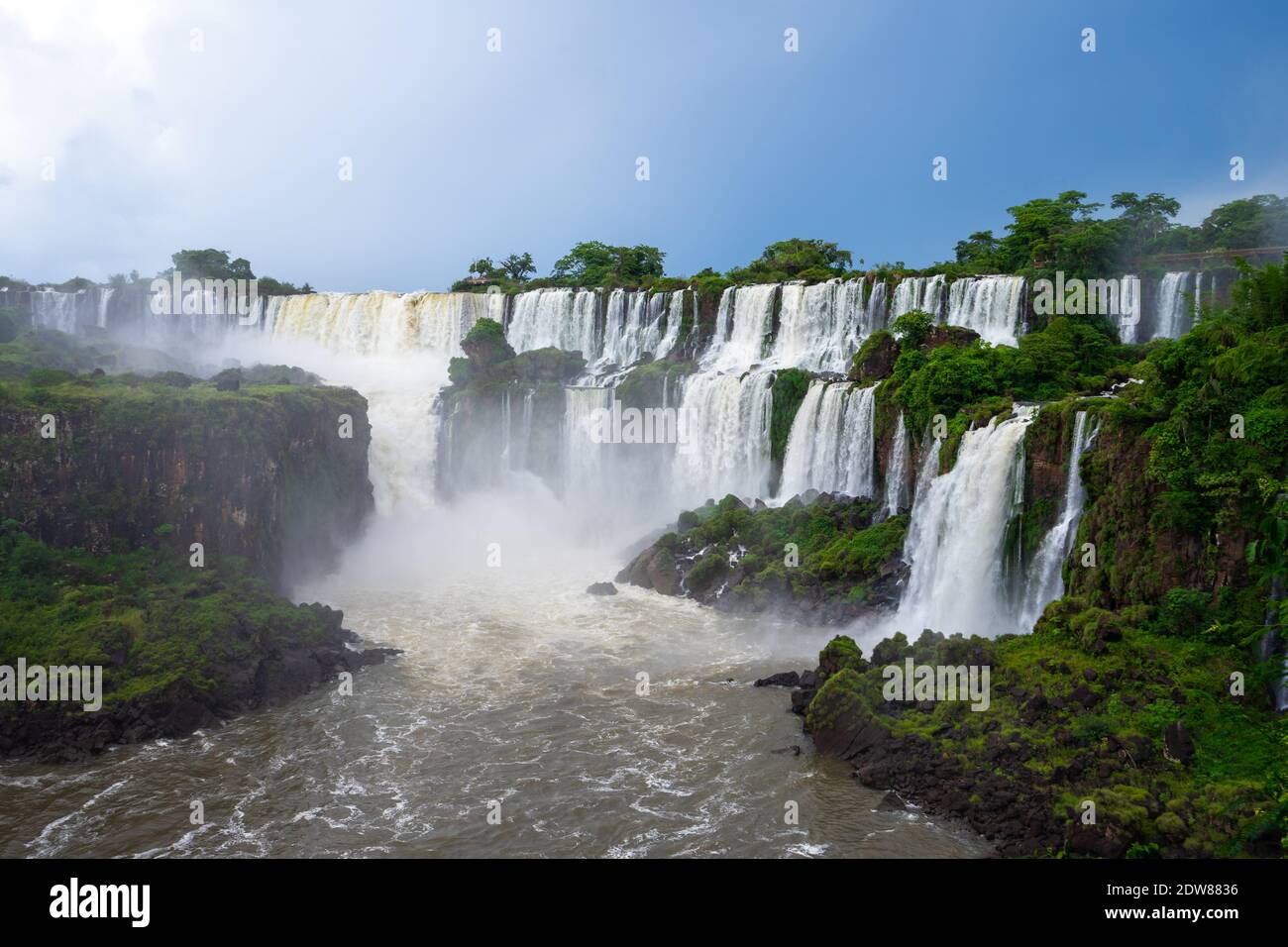 One of the biggest waterfalls in the world, Foz do Iguaçu (Iguazu Falls), as seen from the Argentinian side Stock Photo
