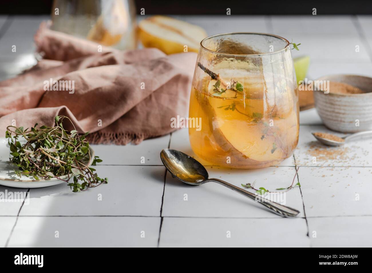 Pear Honey cocktail Stock Photo