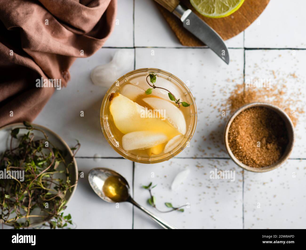 Pear Honey cocktail Stock Photo