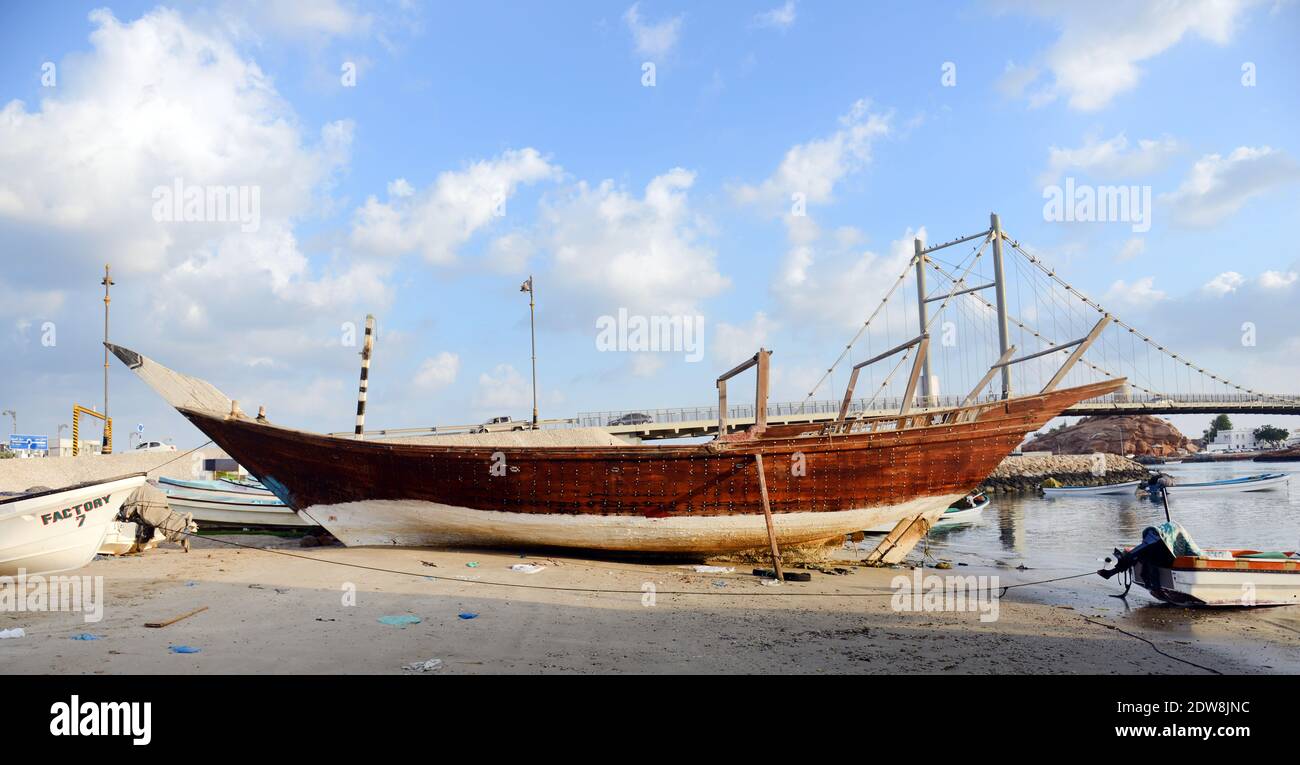 The dhow shipyard in Sur, Oman. Stock Photo