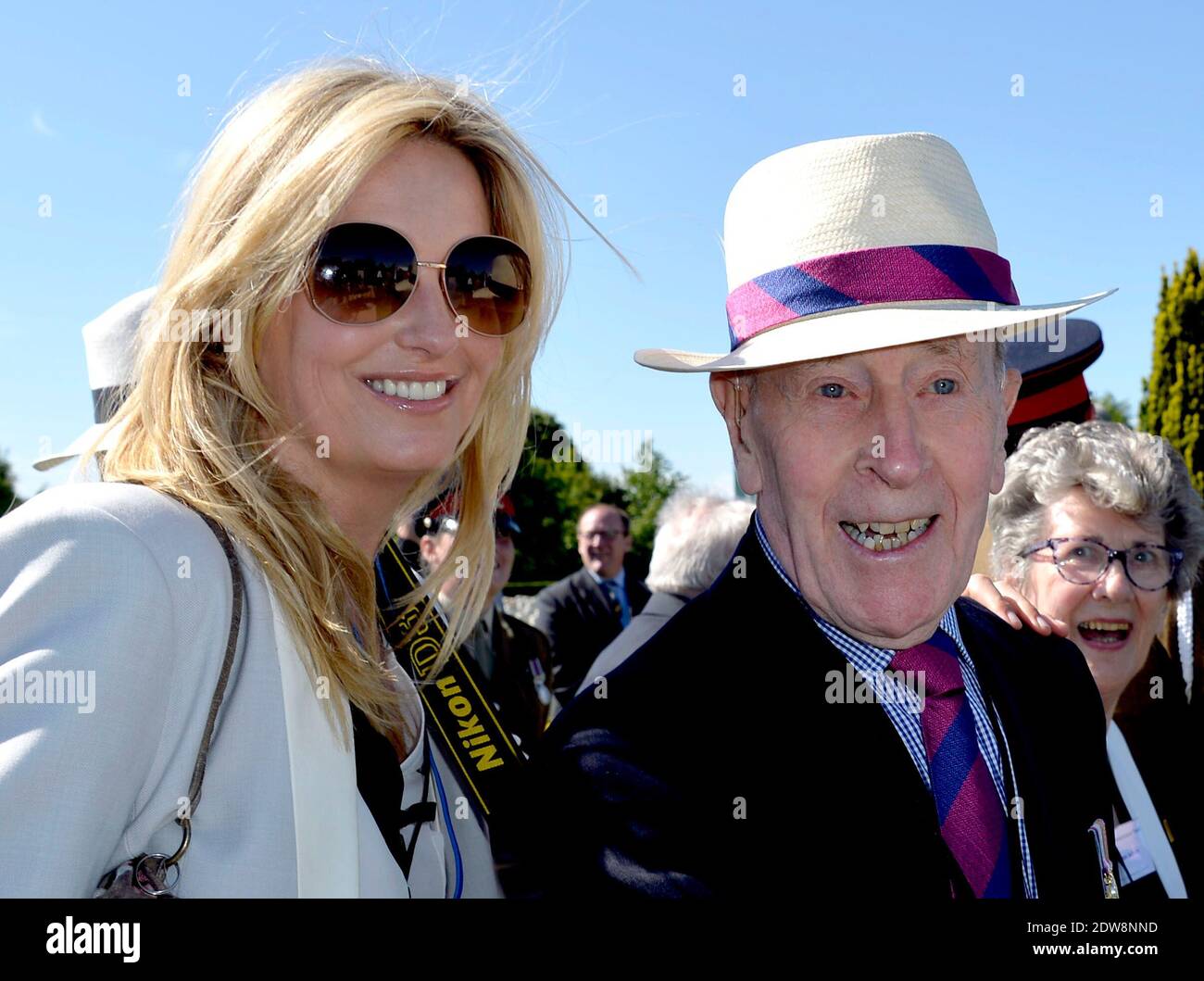 Penny Lancaster and guest attend the bi-national France-UK ceremony at the Commonwealth War Graves Cemetery in Bayeux, as part of the official ceremonies on the occasion of the D-Day 70th Anniversary, on June 6, 2014 in Normandy, France. Photo by Abd Rabbo-Bernard-Gouhier-Mousse/ABACAPRESS.COM Stock Photo