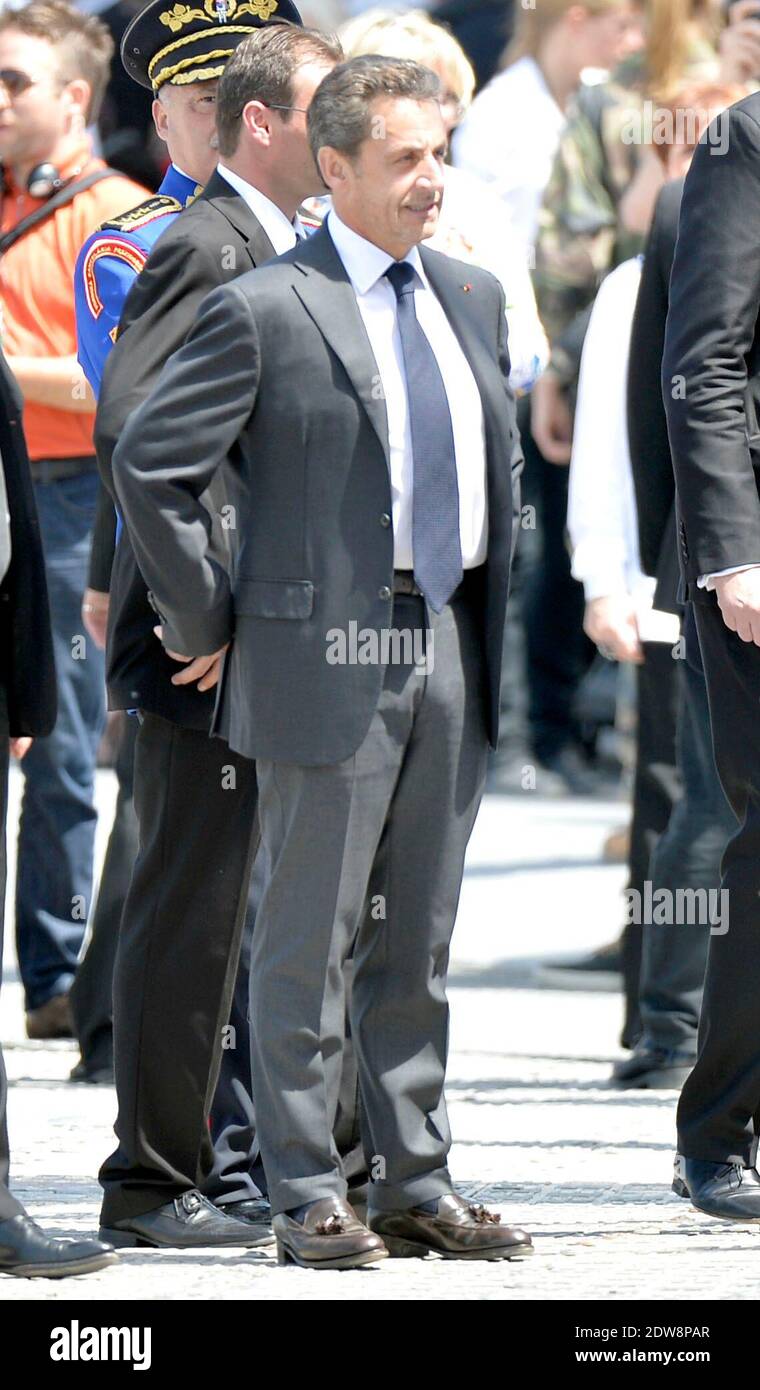 Nicolas Sarkozy attends the International Ceremony at Sword Beach in Ouistreham, as part of the official ceremonies on the occasion of the D-Day 70th Anniversary, on June 6, 2014 in Normandy, France. Photo by Abd Rabbo-Bernard-Gouhier-Mousse/ABACAPRESS.COM Stock Photo